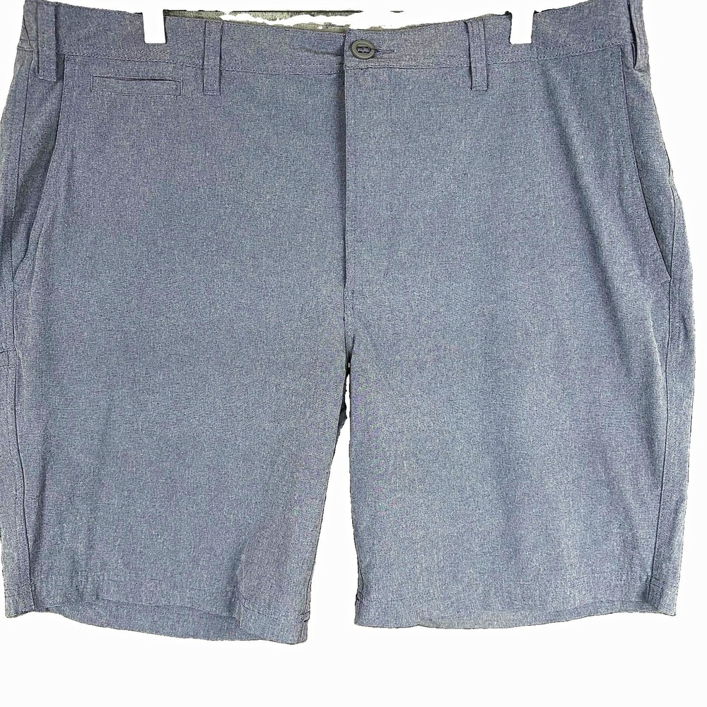 Orvis Men's Blue Chino Stretch Shorts Flat Front Solid Button Pockets Regular 40